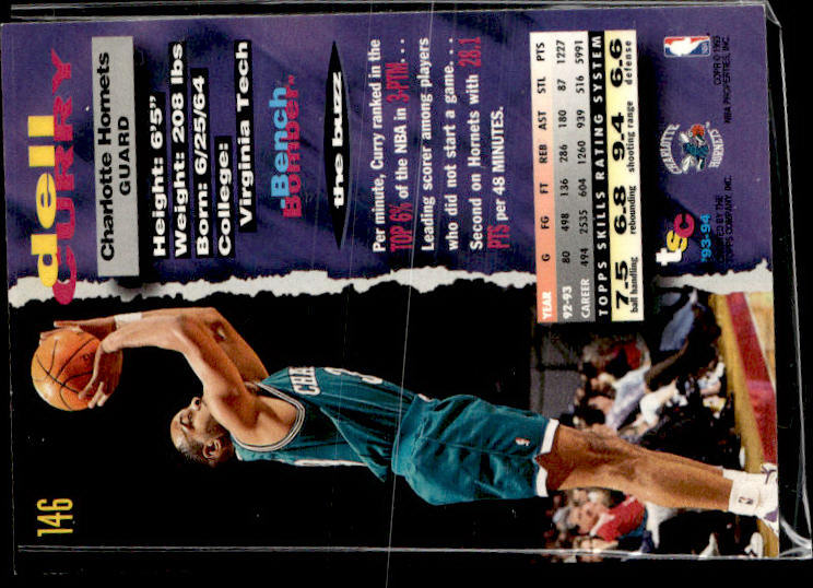 1993-94 Stadium Club #146 Dell Curry First Day Issue