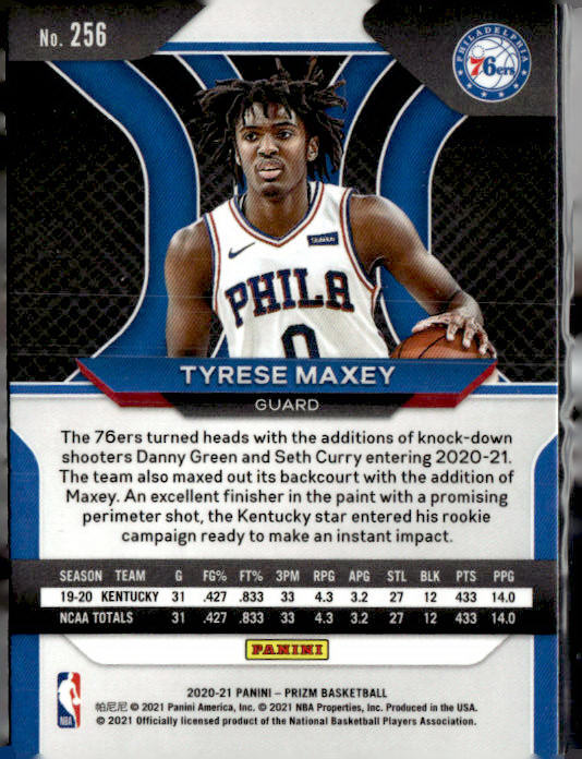 2020-21 Panini Prizm #256 Tyrese Maxey