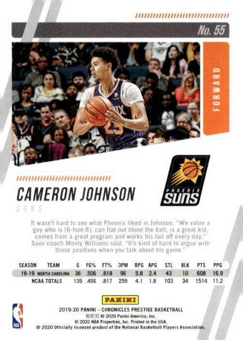 2019-20 Panini Chronicles #55 Cameron Johnson Bronze