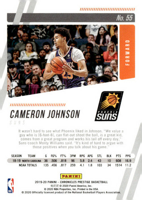 2019-20 Panini Chronicles #55 Cameron Johnson Pink