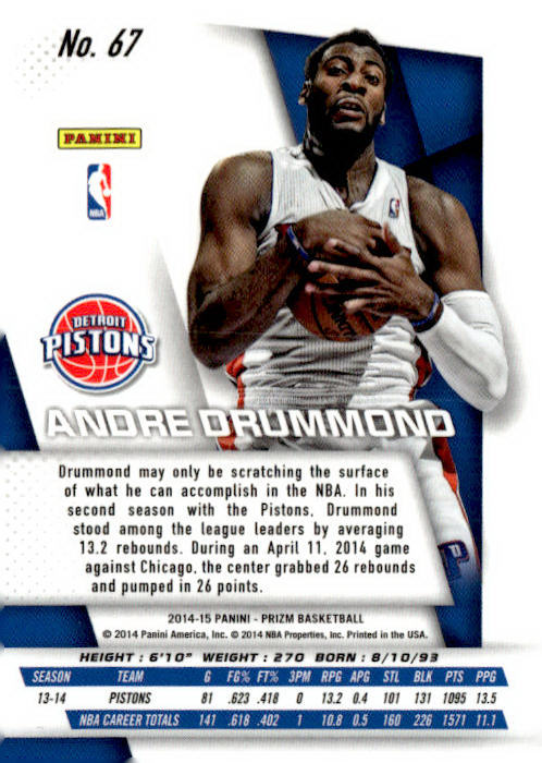 2014-15 Panini Prizm #67 Andre Drummond