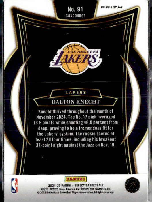 2024-25 Panini Select #91 Dalton Knecht