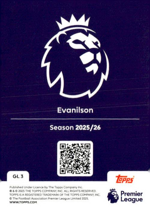2025-26 Topps Premier League #GL 3 Evanilson Gold Lions