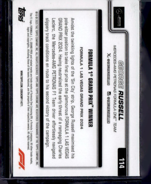 2025 Topps Chrome Sapphire Edition Formula 1 #114 George Russell