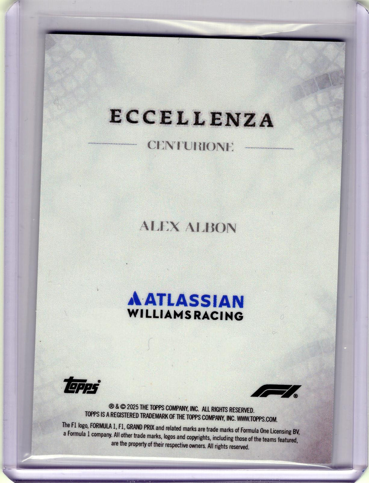 2025 Topps Eccellenza Formula 1 #NNO Alex Albon Green #/75