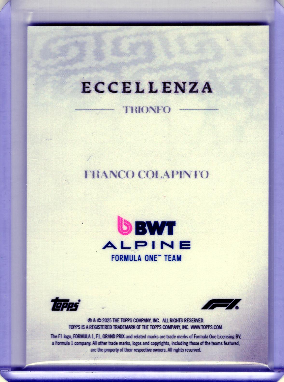 2025 Eccellenza #NNO Franco Colapinto