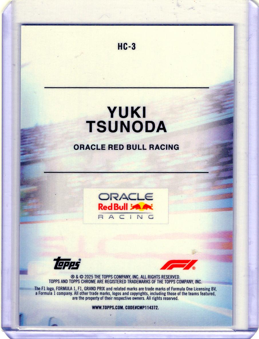 2025 #HC-3 Yuki Tsunoda Helmet Collection Green Refractor #/99