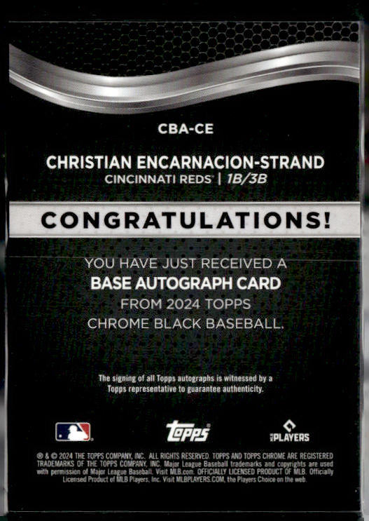 2024 Christian Encarnacion-Strand Chrome Black Autographs
