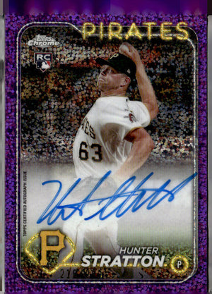 2024 Hunter Stratton Rookie Autographs Purple Speckle Refractor #/299