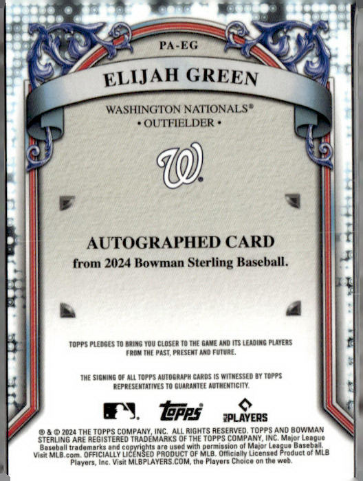 2024 Bowman Sterling #PA-EG Elijah Green Prospect Autographs