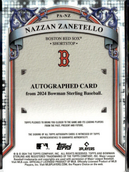 2024 Bowman Sterling #PA-NZ Nazzan Zanetello Prospect Autographs