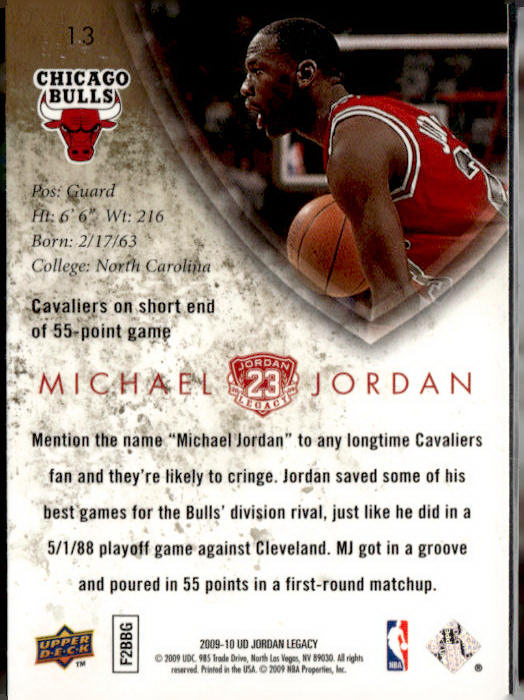 2009-10 Upper Deck Michael Jordan Legacy Collection #13 Michael Jordan