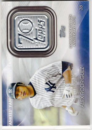 2021 Alex Rodriguez Topps 70th Anniversary Manufactured Logo Patch