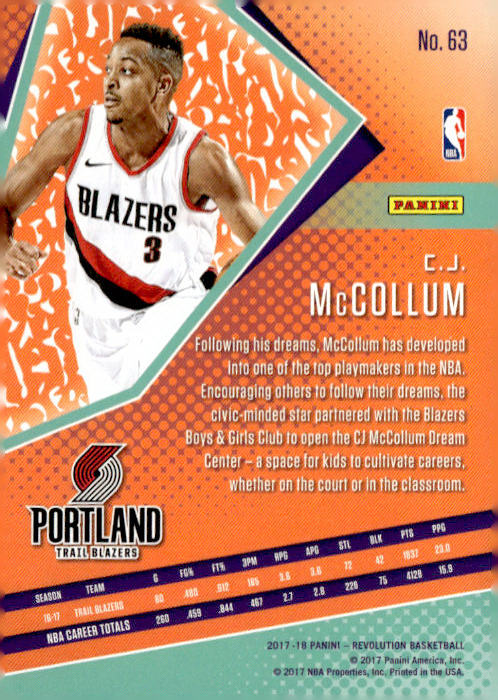 Panini Revolution #63 C.J. McCollum
