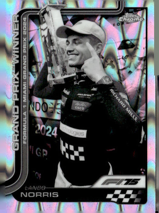 2025 #98 Lando Norris Black & White RayWave Refractor