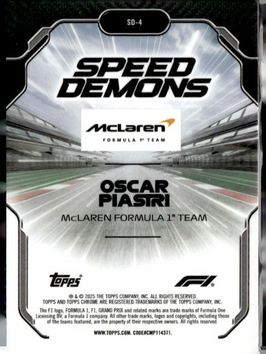 2025 #SD-4 Oscar Piastri Speed Demons