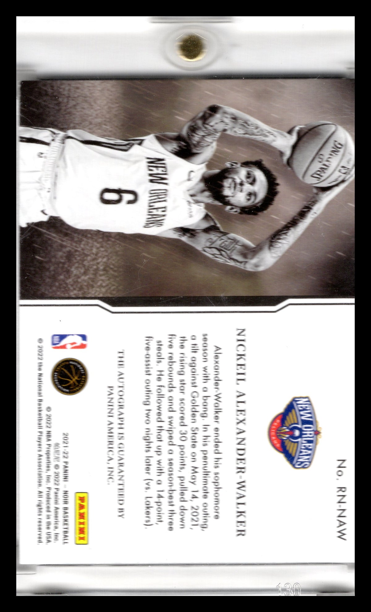 2020-21 Noir #RN-NAW Nickeil Alexander-Walker Reigning Nights Signatures #/99