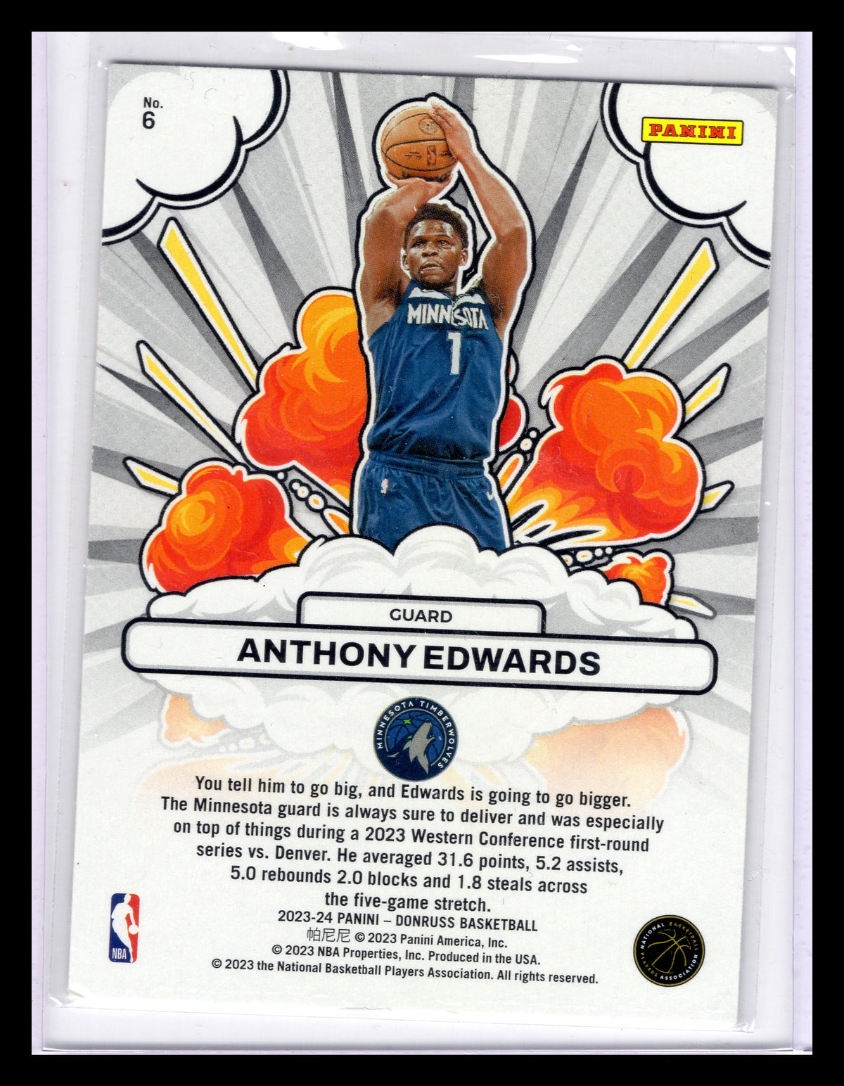 2023-24 Donruss #6 Anthony Edwards Bomb Squad