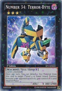 1st Edition Number 34: Terror-Byte (Starfoil) [SP13-EN025 Lightly Played] Starfoil Rare