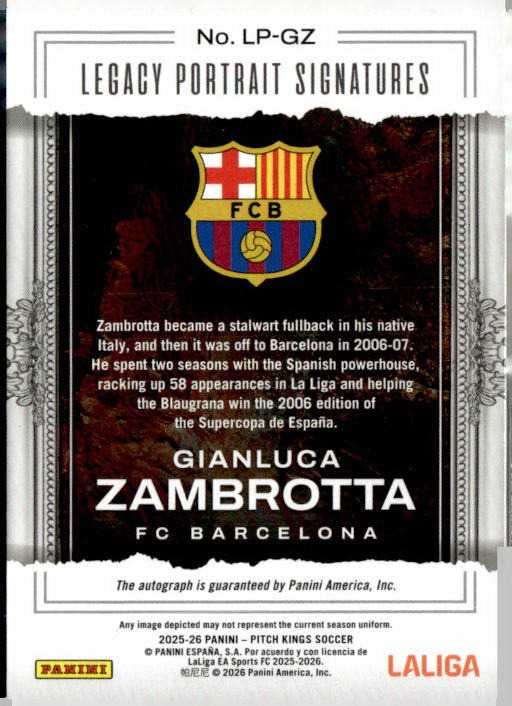 Gianluca Zambrotta Legacy Portrait Auto