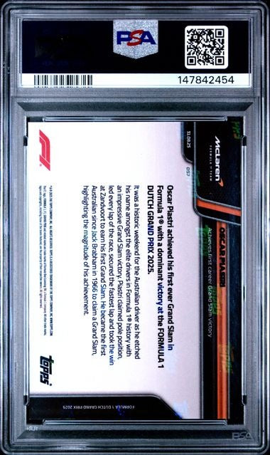 2025 TOPPS NOW FORMULA 1 #57 OSCAR PIASTRI ORANGE FOIL