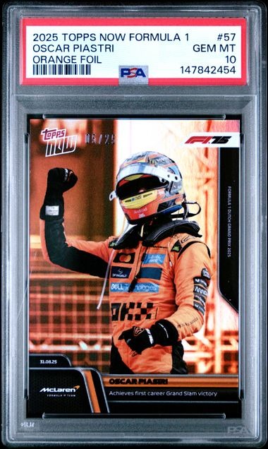 2025 TOPPS NOW FORMULA 1 #57 OSCAR PIASTRI ORANGE FOIL