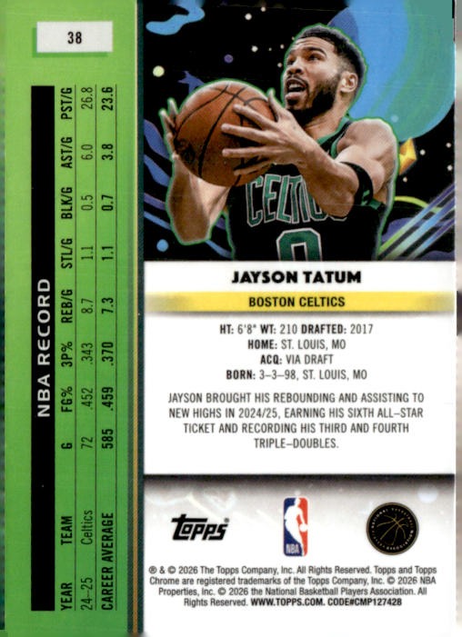 2025-26 Cosmic #38 Jayson Tatum