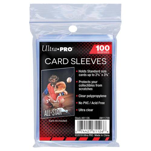 Ultra Pro Soft Card Sleeves 2-1/2 x 3-1/2 Pack of 100