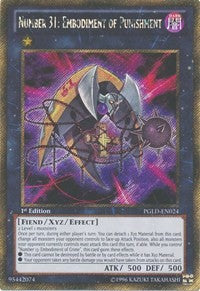 1st Edition Number 31: Embodiment of Punishment [PGLD-EN024 Near Mint] Gold Secret Rare