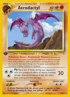 Rare Aerodactyl [15/64 Near Mint ]