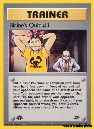 112/132 Blaine's Quiz #3 Uncommon 1st Edition