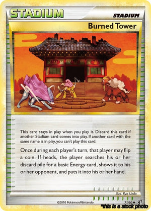 Reverse Holofoil Burned Tower [71/90 Moderately Played ]