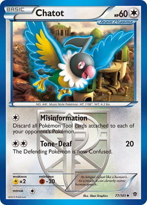 Uncommon Chatot (Team Plasma) [77/101 Lightly Played ]