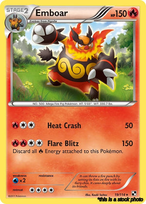 19/114 Emboar (19) Holo Rare Holofoil