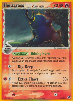 Holo Rare Heracross (Delta Species) [3/101 Lightly Played ]