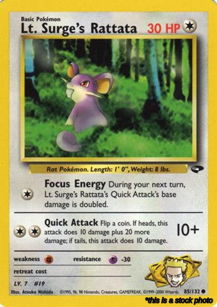 085/132 Lt. Surge's Rattata Common Unlimited
