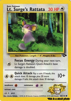 085/132 Lt. Surge's Rattata Common Unlimited