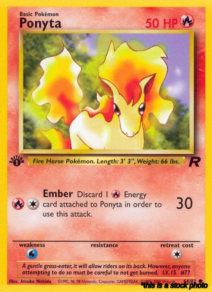 64/82 Ponyta Common 1st Edition