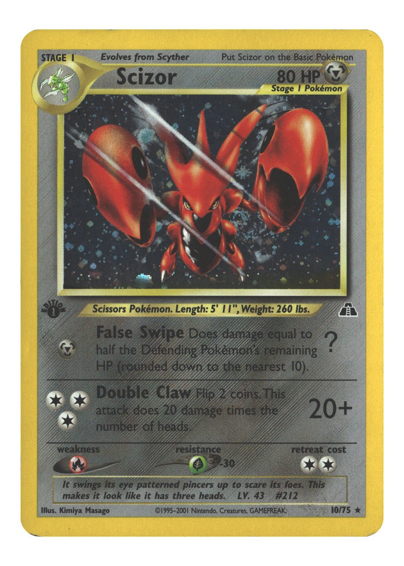 10/75 Scizor (10) Holo Rare 1st Edition Holofoil