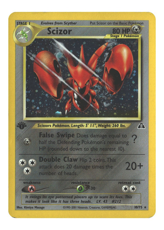 10/75 Scizor (10) Holo Rare 1st Edition Holofoil