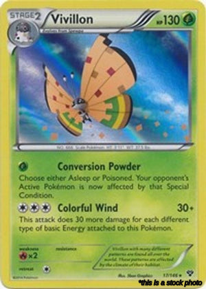 Reverse Holofoil Vivillon (High Plains [Orange]) [17/146 Lightly Played ]