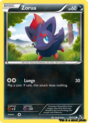 70/114 Zorua Common Normal Lightly Played