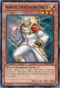 1st Edition Aurkus, Lightsworn Druid [SDLI-EN013 Near Mint] Common / Short Print