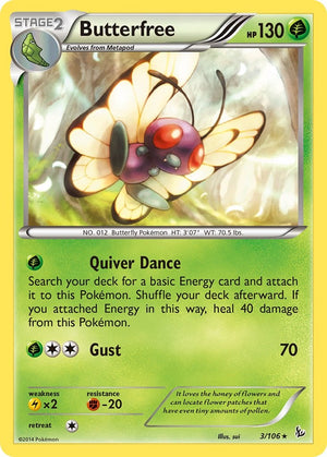 Rare Butterfree [3/106 Near Mint ]