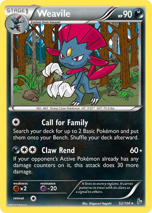 Rare Weavile [52/106 Lightly Played ]
