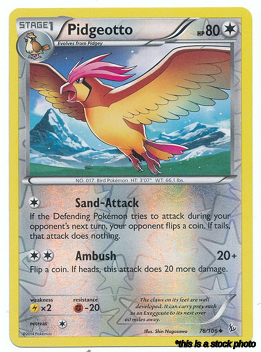 76/106 Pidgeotto Uncommon Reverse Holofoil