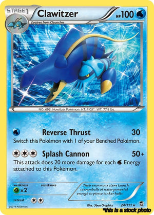 24/111 Clawitzer Holo Rare Holofoil