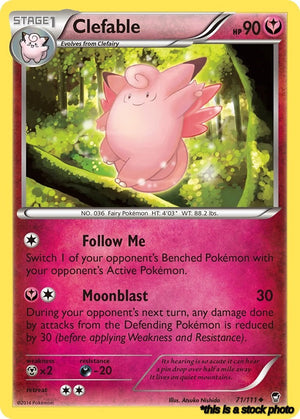 Reverse Holofoil Clefable [71/111 Near Mint ]
