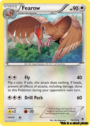 79/119 Fearow Uncommon Normal Near Mint