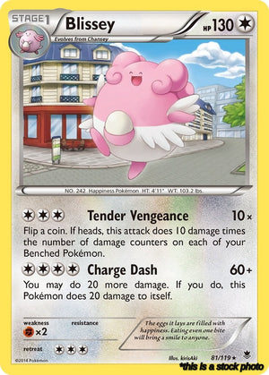 Rare Blissey [81/119 Near Mint ]